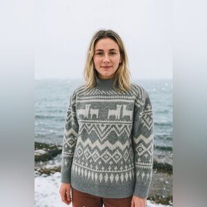 H&M Fair Isle style oversized chunky knit sweater. Like new. Sz XS